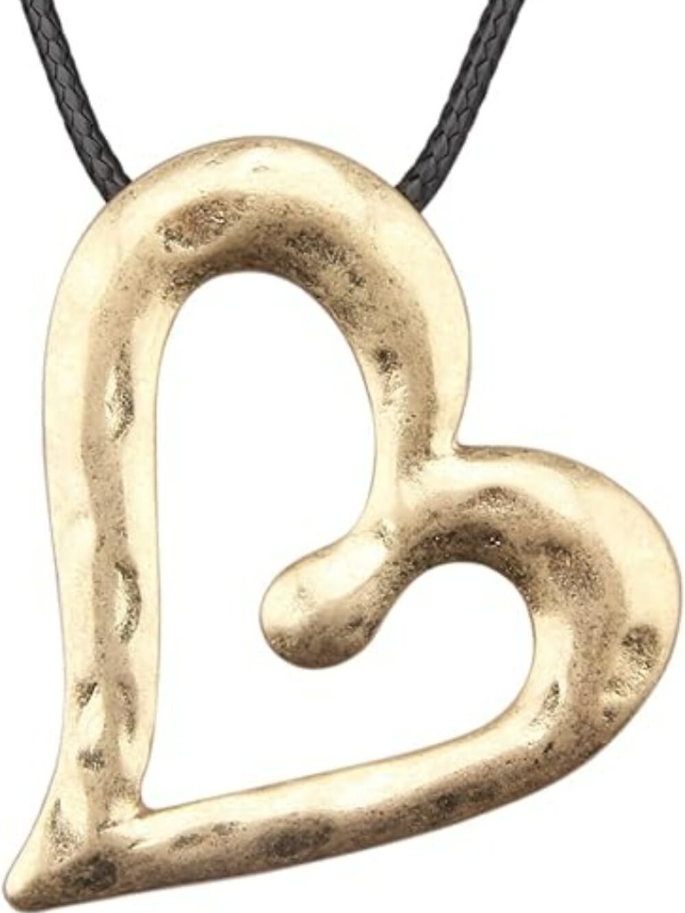 New Boho Necklace Chunky Heart Shaped Pendant Layered Boho Leather